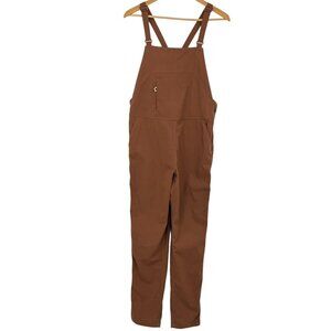 Flylow Life Bib Pants Womens Medium Brown Nylon Overalls Everyday